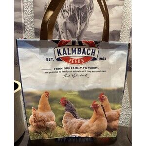 Upcycled Kalmbach Feeds Chicken Feed Bag Tote Bag Handmade Reusable Hen Grocery